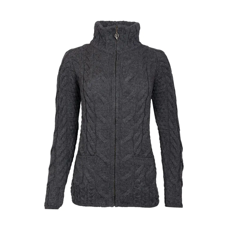 Cardigan aran zip