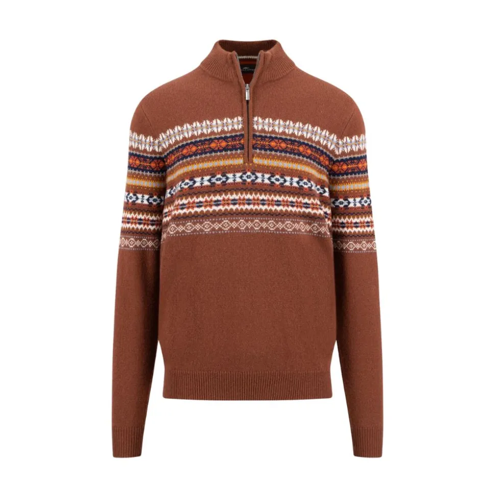 Half zip Fair Isle sweater