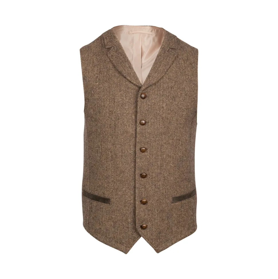 Herringbone tweed gilet