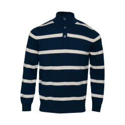 Polo pullover navy/sand