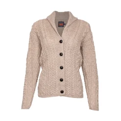 Shawl collar aran cardi