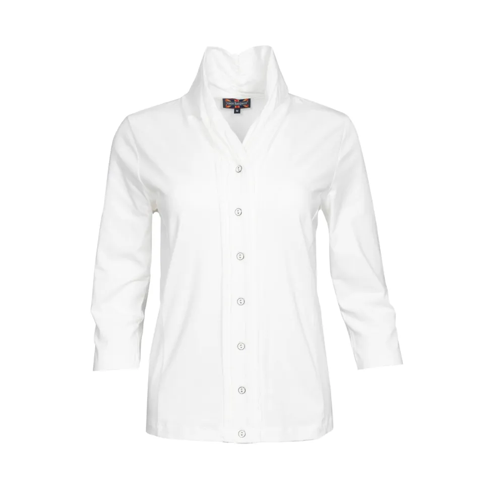 Shirt shawl collar 3/4 mouw