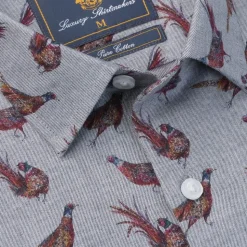 Shirt with pheasants