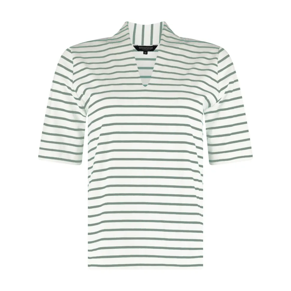 Striped collar shirt ss
