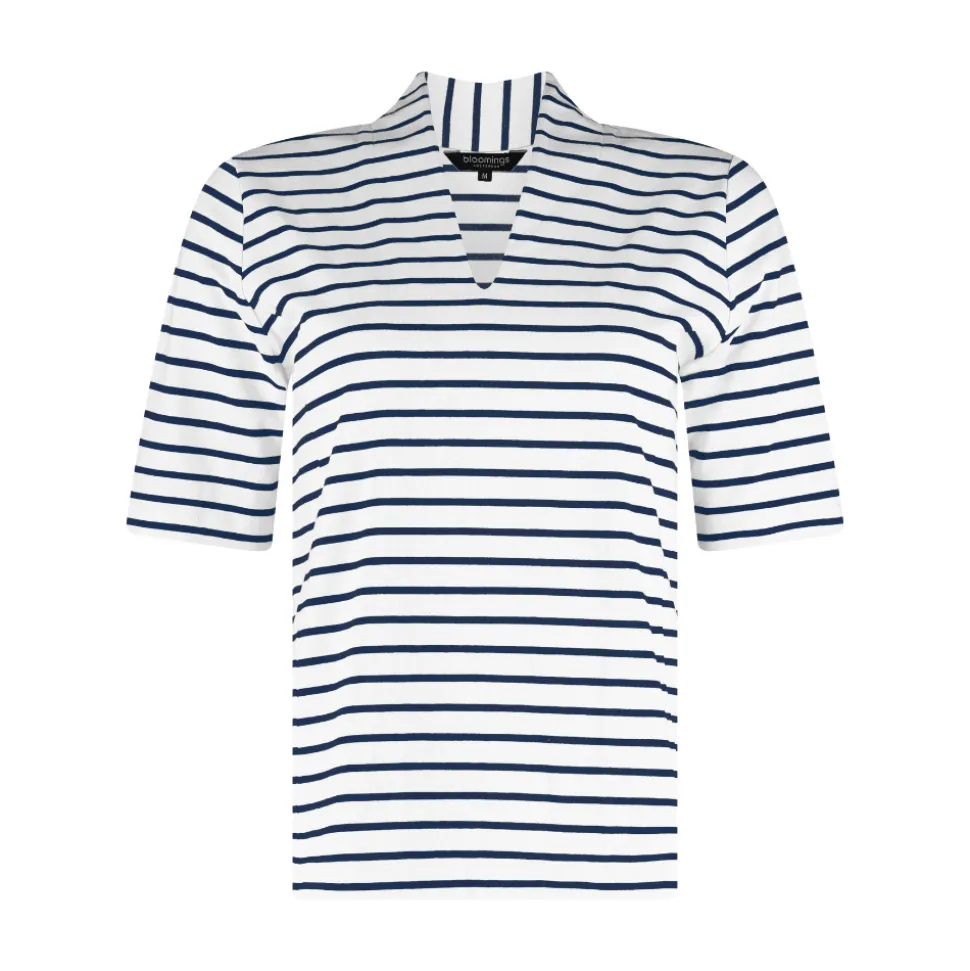 Striped collar shirt ss