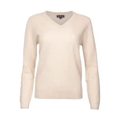 V-neck cable pullover